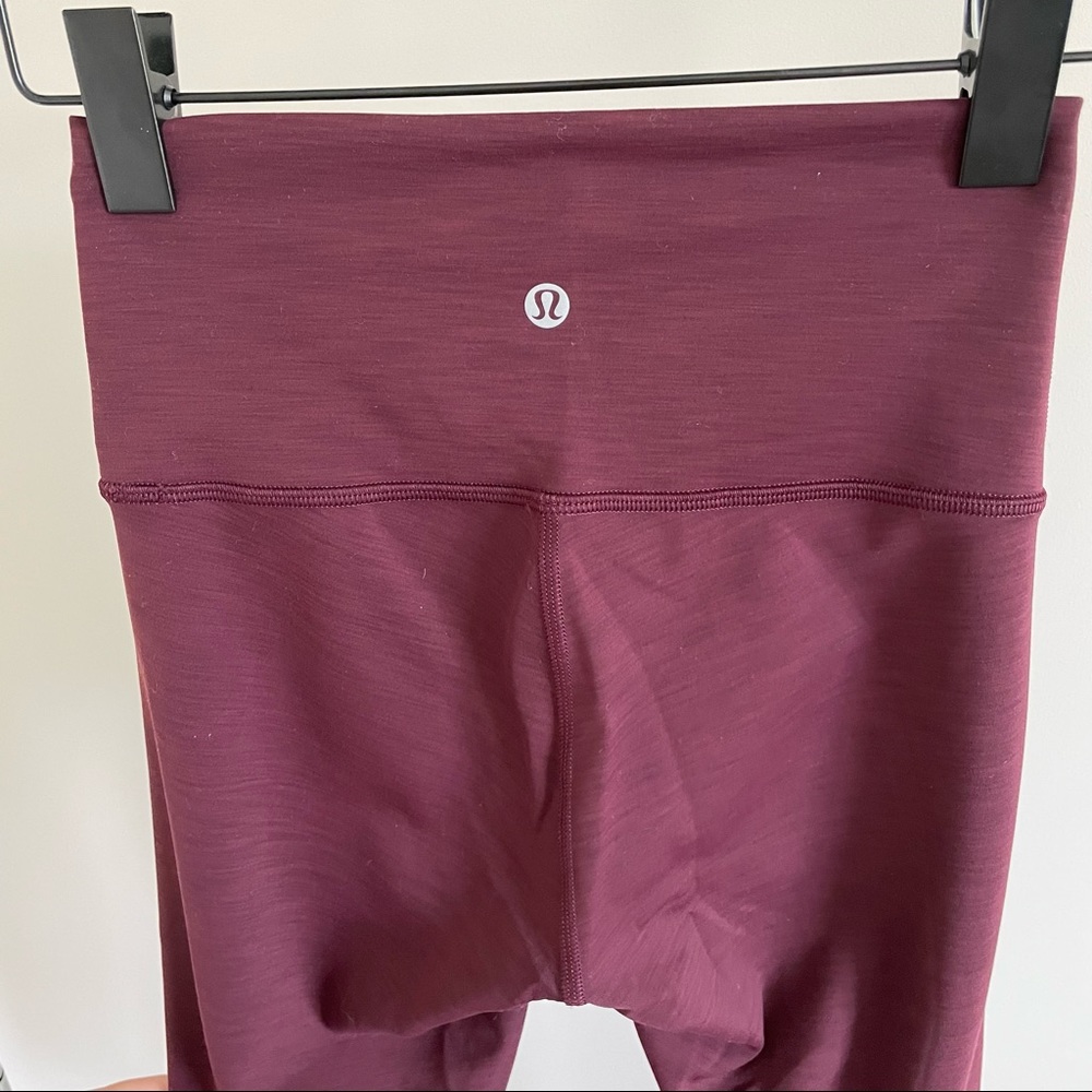 Lululemon Wunder Train Crop Leggings Size 4 Maroon